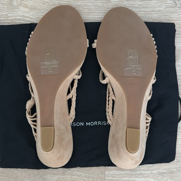 Sigerson Morrison Maddie Braided Suede Wedge Sandals 39.5 - Picture 4 of 7